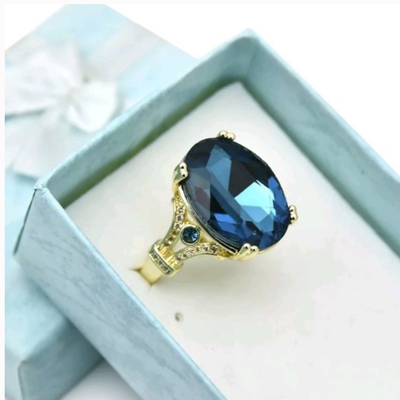 New Gold Oval Cut Gemstone Birthstone Wedding En - Picture 2 of 5